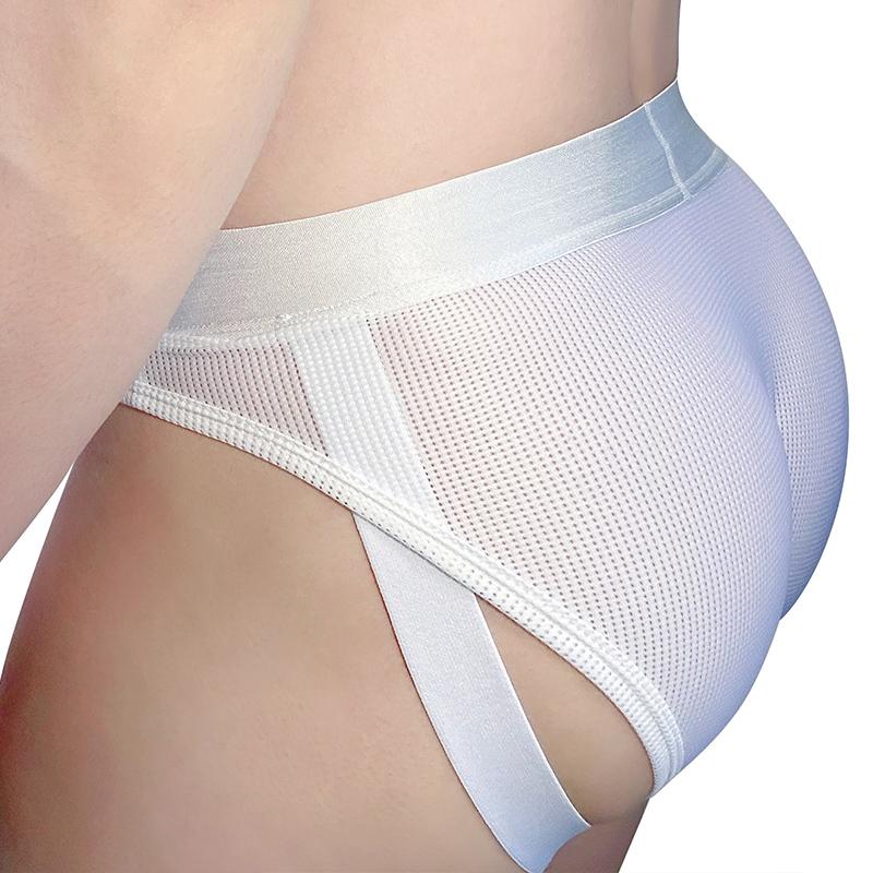 Men's Sexy O Ring Cross Slings Elephant Nose Briefs V Mesh Ultra-Thin Lingerie Mini Micro Panties Lifting Protruding Underwear