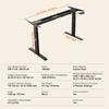 Electric Standing Desk Frame Dual Motor Adjustable 65-129 Cm H Black