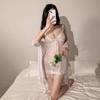 Plus Size Lace Strappy Lingerie Set - See-Through & Passionate Nightgown