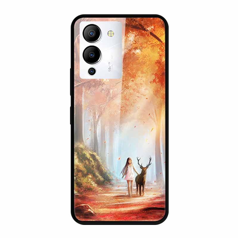 Luxury Shockproof Tempered Glass Back Cover Hard Case For Infinix Note 12 G96 Infinix Note 11pro 11s Protective Cool Phone Cover