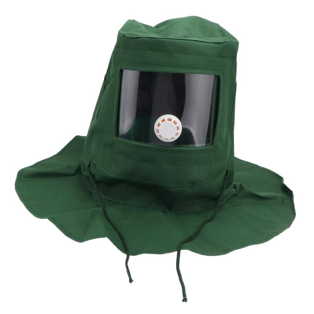 Sandblasting Hood Protective Mask for Dust and Wind Lightweight Canvas Sand Hood for Grinding and Polishing Comfortable Full Face Coverage Dust Tool