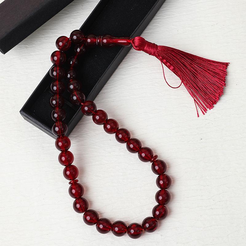 High-End 12mm Xi Yin Style Muslim Rosary Bracelet with 33 Beads and Gift Box