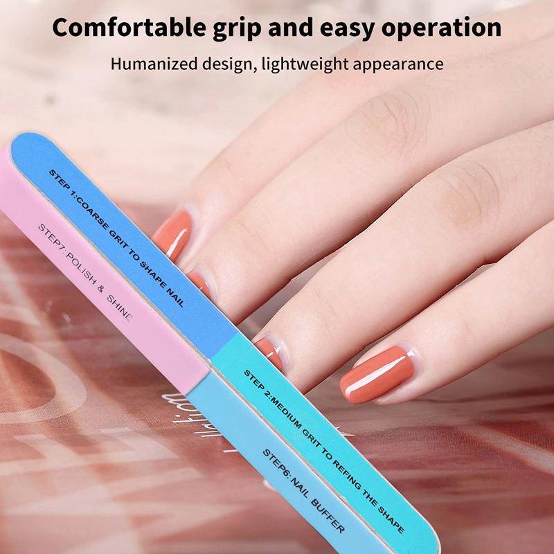 

Professional Nail Files 6 Sided Buffer Manicure Pedicure Sanding Sponge Nail Art Polishing Block one size