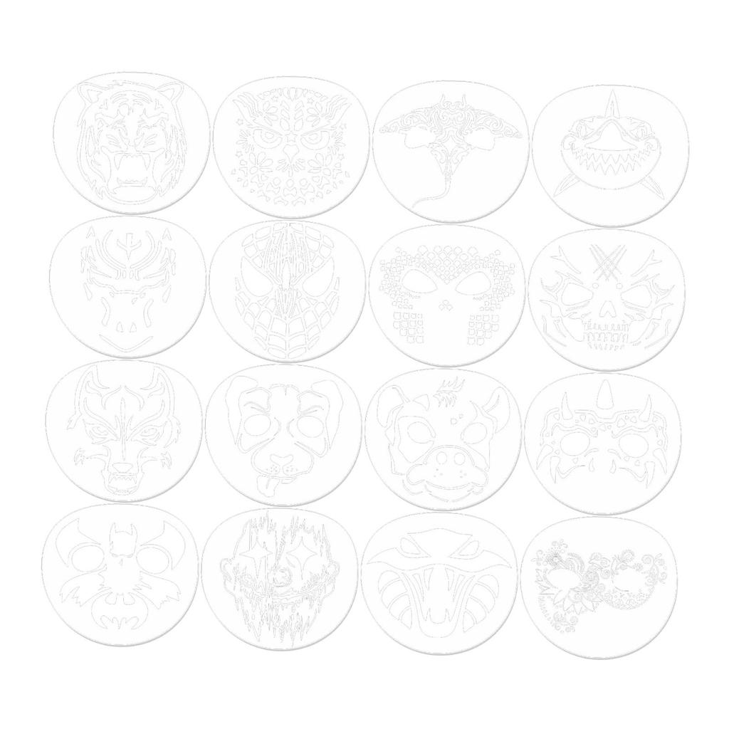 16 Pieces Face Body Painting Stencils Makeup Templates for Party