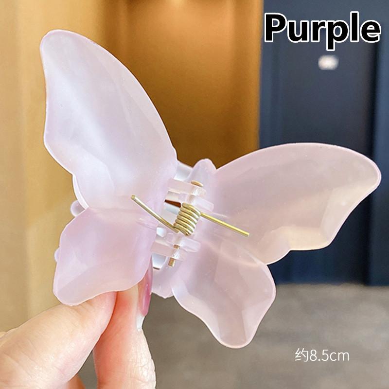 Summer Jelly Color Butterfly Hair Claws Hairpin Cute Transparent Grabs Acrylic Hair Clip for Women Sweet Accessories