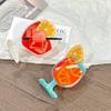 Cocktail Theme Hair Claw Large Shark Clip Casual Grasping Clip  Women Hair Accessories