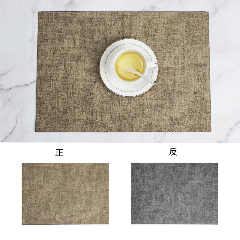 Nordic PU Leather Placemats Double Color Waterproof Oil Resistant Heat Insulation Dining Table Mats Coasters Luxury Style