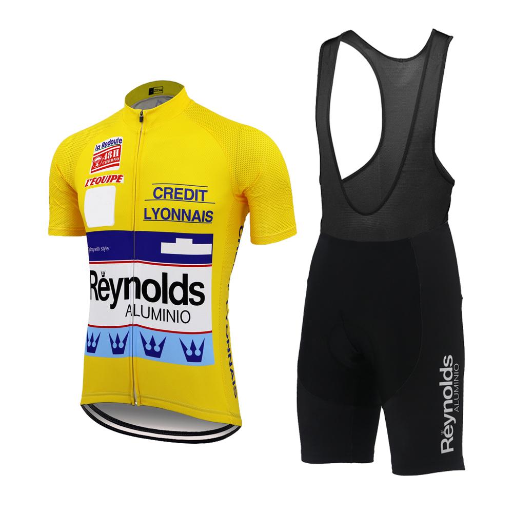 2026 Retro Cycling Jersey Set Men Short Sleeve Cycling Clothing Bib Shorts Gel Breathable Pad Classic Team Bike Kit Triathlon