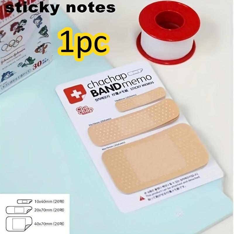 1/2pcs Creative Bandage Shaped Sticky Notes,Capable of Writing Labels and Self-adhesive Markings, Available in 3 Different Sizes