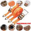 Heavy-Duty Adjustable Ratchet Cargo Strap with Metal Buckle 4m/6m/8m for Car Truck Luggage Transport Goods Outdoor Camping