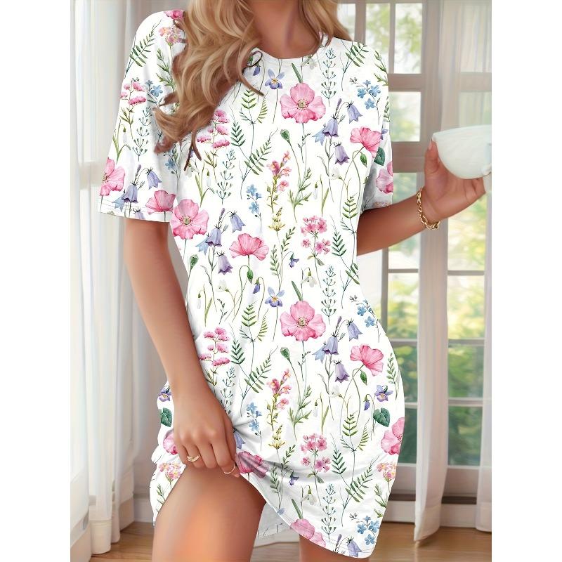 3D Cat Printed Casual Versatile Fashion Women's Summer Dresses High-quality Comfortable Lightweight Mid Length Dress