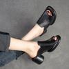 Women  Slippers Fish Mouth Comfortable Mid-heeled Women Sandals Women's Shoes