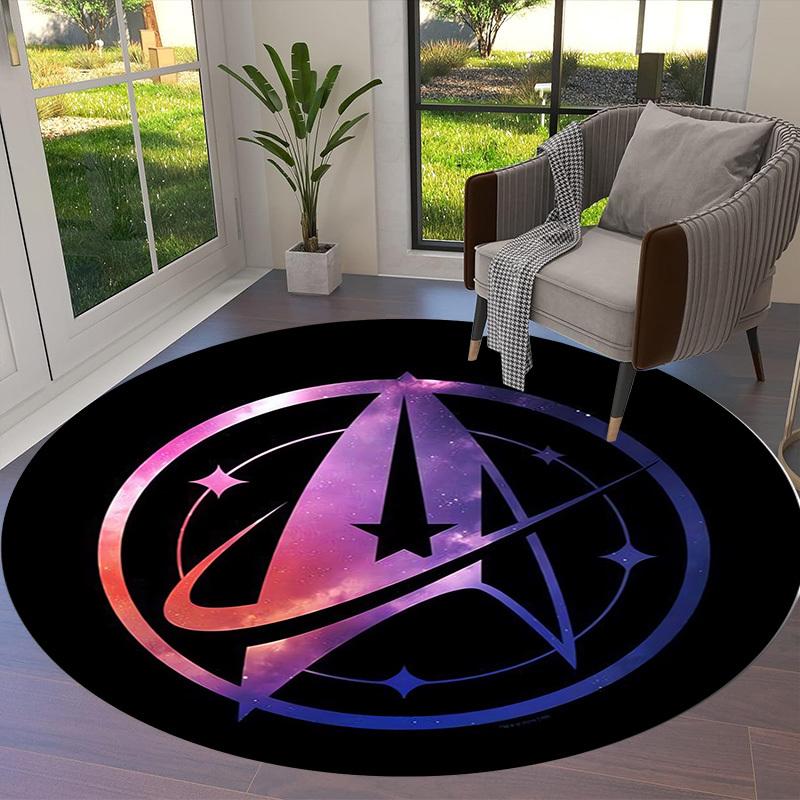 1pc Galactic Symbol Round Carpet, Made of Polyester,Perfect for Decorating Office Chairs, Living Rooms Fplt027