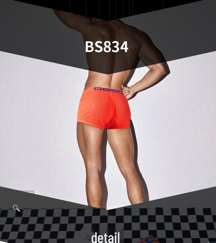 Men's Sexy Mesh Butt-Lifting Low-Rise High-Cut Briefs (BS834)