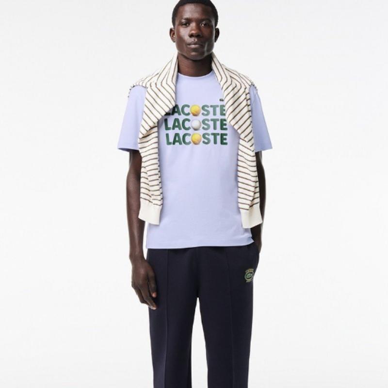 Lacoste Men S Heavy jerSey LeTTering Ball Graphic T ShirT Th7370 54g J2g