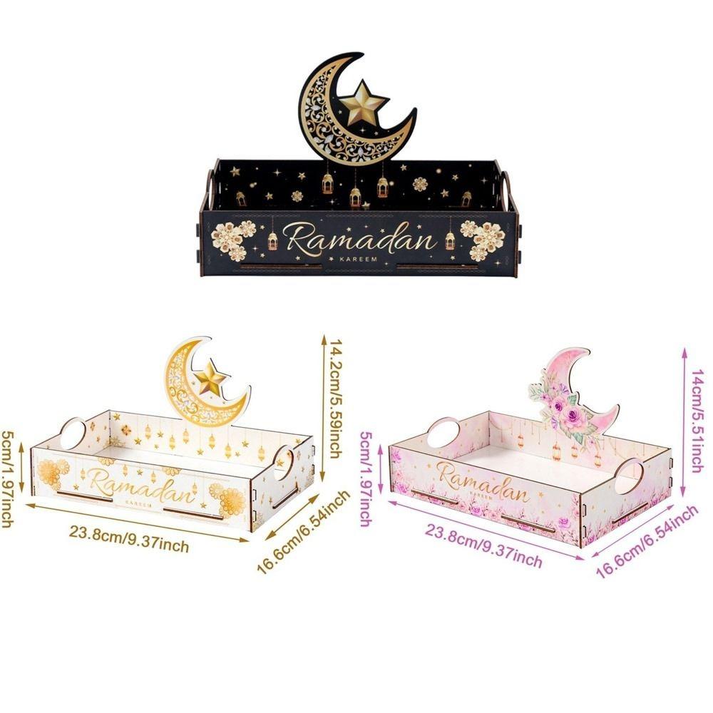 Black Gold Wooden Tray Wooden Material Serving Tray Wooden Storage Box Organizer Design Storage Function Cake Dessert Box