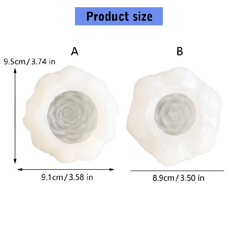 Moules en Silicone en Forme de Fleur pour Résine Époxy Bougie Faite Main Décoration de Maison Démoulage Facile Moule à Savon en Silicone