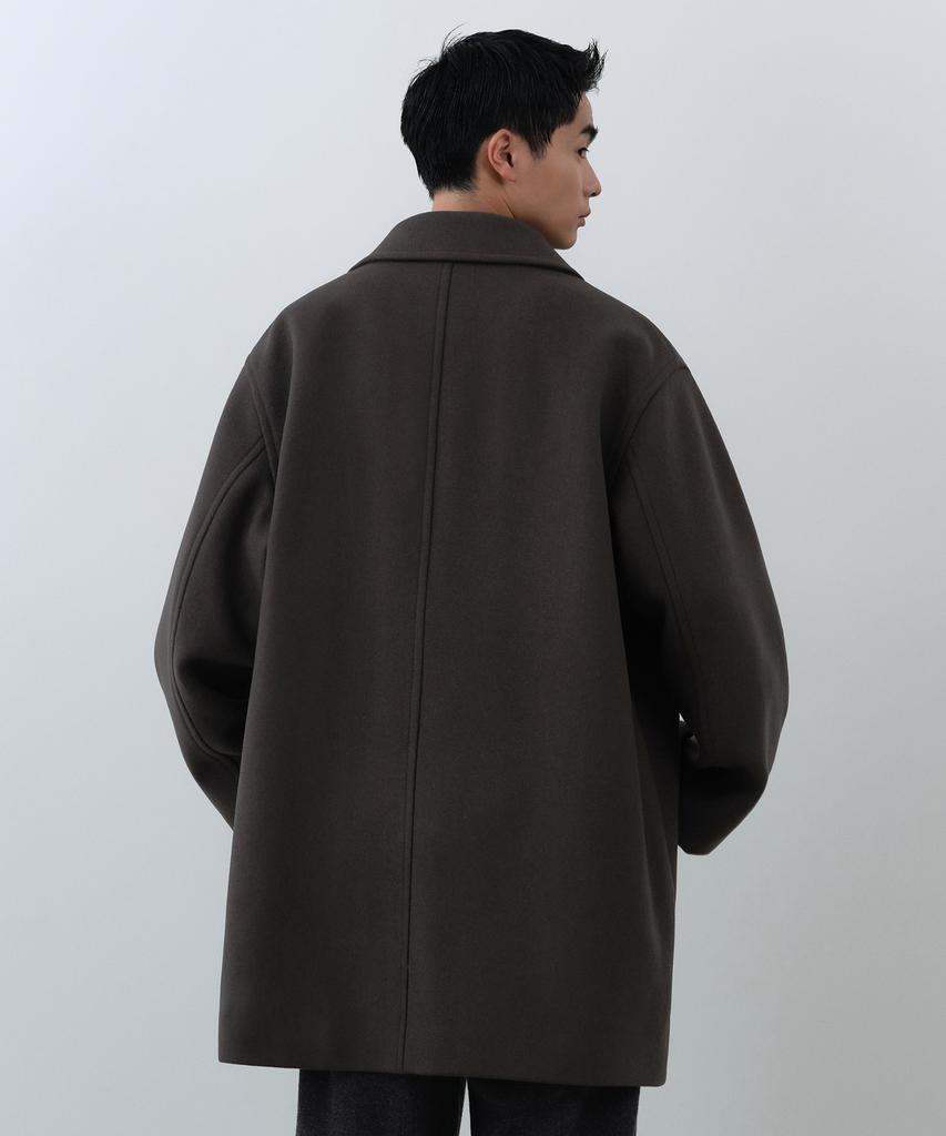 Musinsa Standard Wool Blend Oversized Car Coat [Gunmetal]