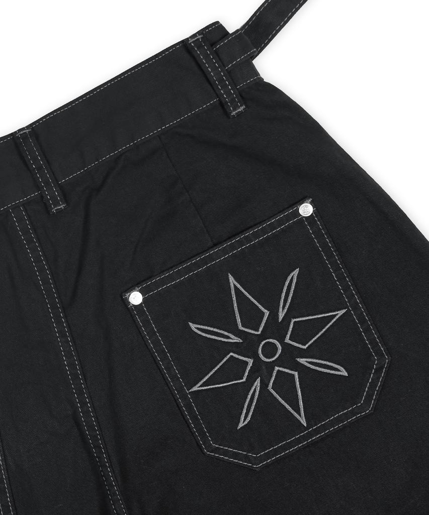 XTONZ Xp285 Western Chain Bermuda Cotton Pants (Black)