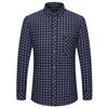 M-6XL Men's Pure Cotton Flannel Shirts Long Sleeve Single Pocket Casual Plaid Thick Soft Cozy Brushed Shirts Blouse Men Clothing