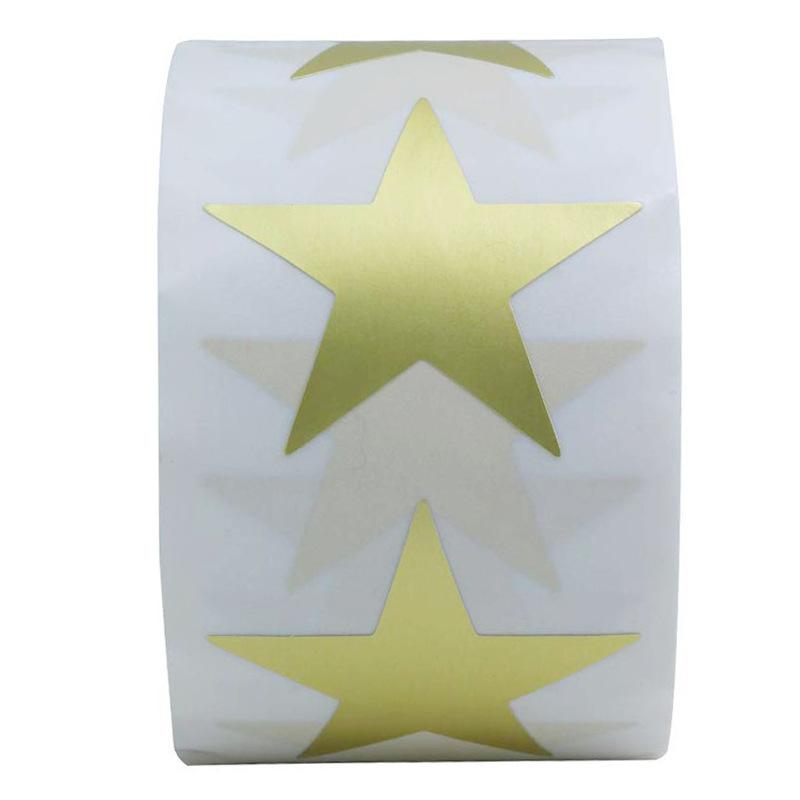 50-500 pezzi Etichette adesive a forma di stella di adesivi dorati Etichette sigillo Scrapbooking per pacchetti e decorazioni nuziali Carta dorata