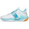 Water Flower 4 Anti-Slip Wear-Resistant Low-Top Basketball Shoes White Blue Orange Sneakers