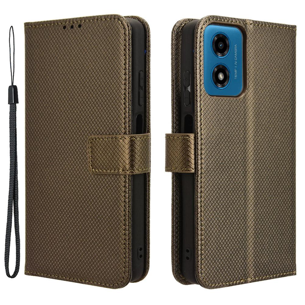 For Motorola Moto G04 4G/G04s 4G/G24 4G/G24 Power/E14 4G Magnetic Case Diamond Texture Wallet Anti-Drop Cover