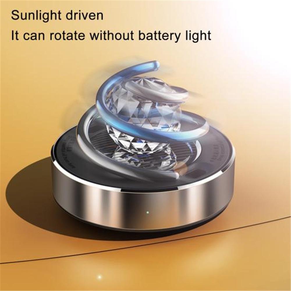 Odświeżacz powietrza do samochodu zasilany energią słoneczną Obrotowa spirala Rhinestone Długotrwały zapach Stop Auto Aromaterapia Dyfuzor Ozdoba Akcesoria do wnętrza samochodu