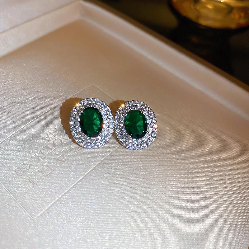 Mori Butterfly Flower Green Earrings Temperament Versatile Stud Earrings Personality Sweet Small Fresh Earrings