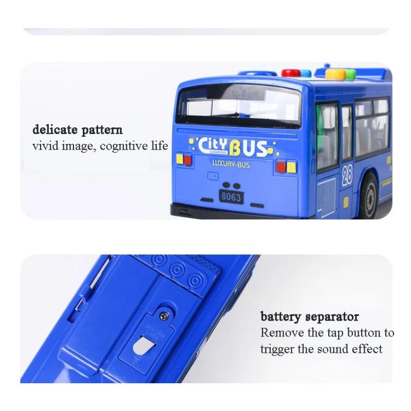 High Quality Simulation Bus Large Size Drop-resistant Light Music Inertia Bus Model Pull Back Car Educational Toys Gifts
