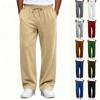 Men's Drawstring Elastic Waist Sweatpants - Color Loose Fit Joggers for Sizes