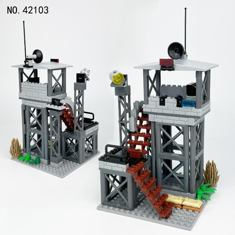 Military Watchtower Building Blocks Set Creative DIY Construction Toys Kids Boys Birthday Gifts Educational Assemble Bricks
