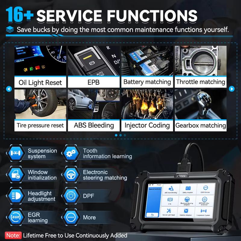 XTOOL D5S Car Diagnostic Tool Automatic OBD2 Scanner 16 Reset Functions with CANFD FCA Protocol Lifetime Free Update
