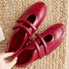 Fashion Satin Narrow Band Flat Sandal Women Round Toe Buckle Non Slip Ballet Flats Women Summer Fashion Simple Comfortable Designer Shoe