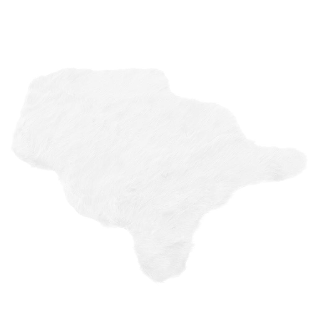 Teppich aus Kunstschaffell, weicher Teppich, Bereichsteppich für Schlafzimmer, Sofa, Boden, Wohnzimmer, Dekoration, Weiß