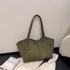 2026 Herbst/Winter Retro Lässige Tragetasche Kunstwildleder Unifarben Verschluss Große Kapazität Schultertaschen Einfache Lässige Damen-Handtaschen