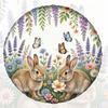1pc Spare Tire Cover Watercolor Bunny Floral Gathering Weatherproof Dustproof Wheel Protectors Universal Wheel Covers Fit For Tr