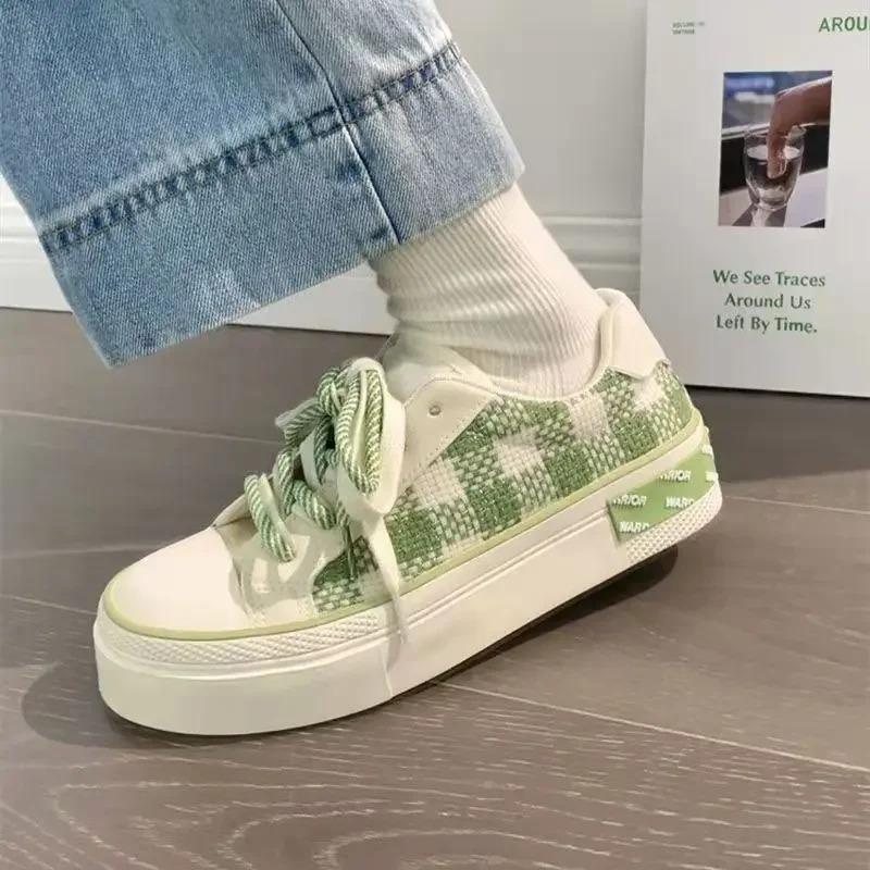 

Stylish Trends 2025 Plaid Women s Canvas Shoes On Offer Designer Luxury Vulcanized Shoe Y2k Fashion Cheap New 39 Ladies Footwear 35