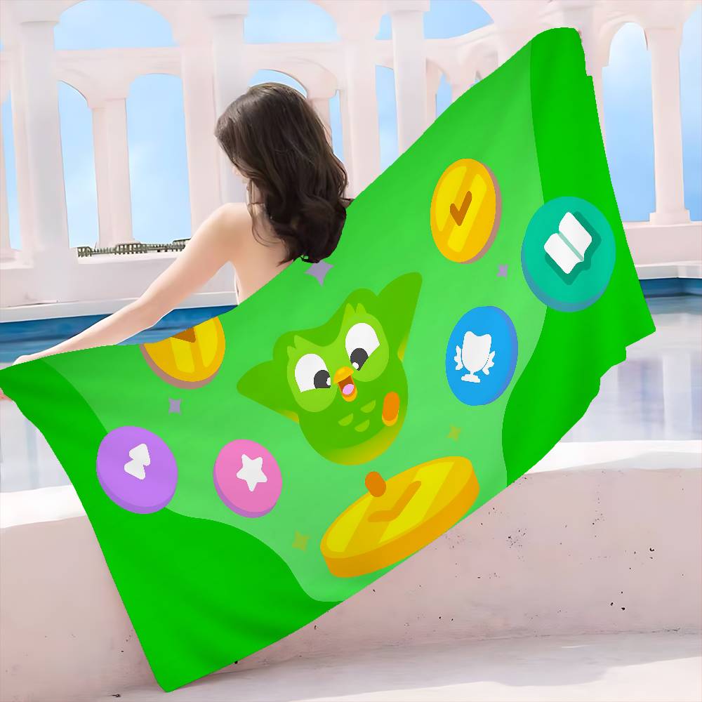 Funnyt D-Duolingo Microfiber Printed Beach Towel Mountain Climbing Yoga Beach Swimming Running Absorbent Soft Towel