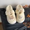 Fashion Cute Cartoon Plush Decoration Indoor Slippers Women 2025 Winter Sweet Bowknot Indoor Slippers Warm Short Plush Bedroom Slides