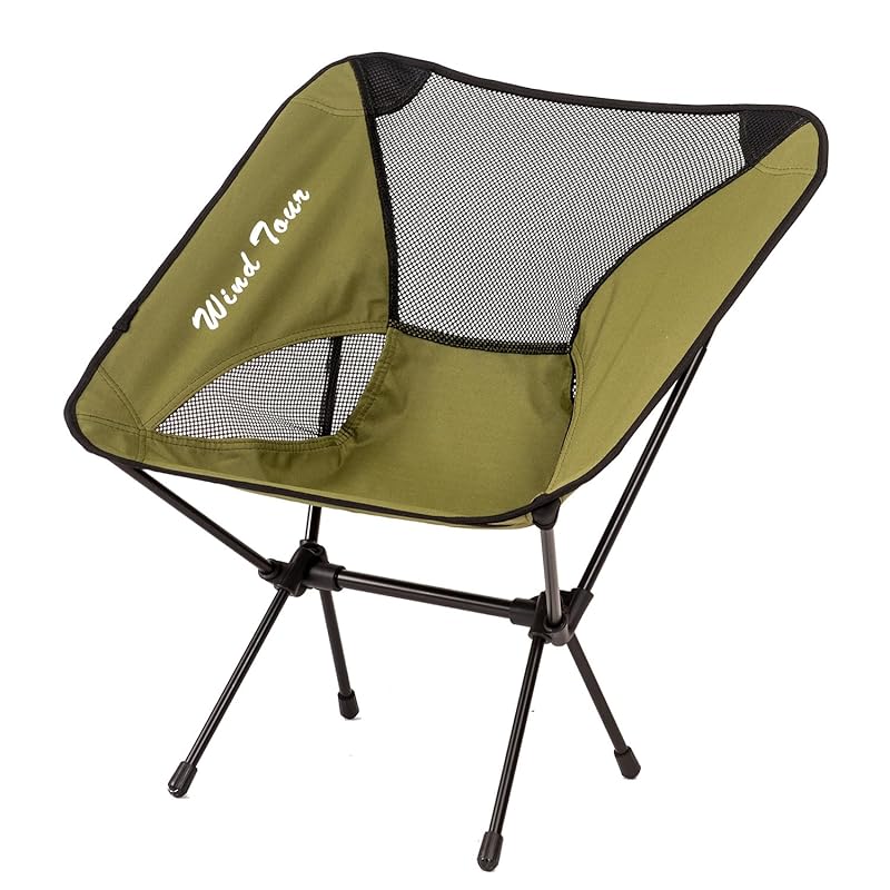 

camping chair Compact outdoor lightweight folding chair with handbag, suitable for barbecues, beaches and picnics (green)