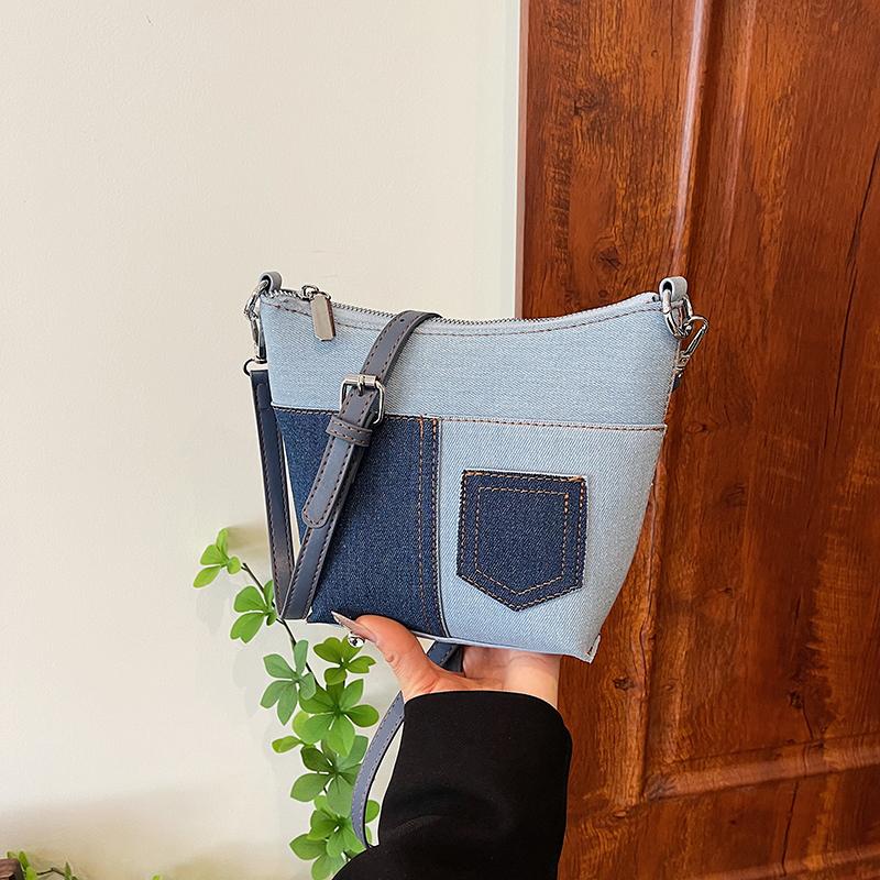 

Сумки-шопперы из джинсовой ткани, большой вместимости, классического цвета, повседневного стиля, никогда не устаревающие,