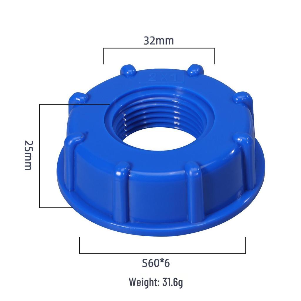 IBC Ton Barrel Valve Adapter Cover: 4-Point, 6-Point, 1-Inch Double Inner Tooth Center Ring Adapter