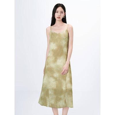 PEACEBIRD Women's V-Neck Gradient Sleeveless Slip Dress