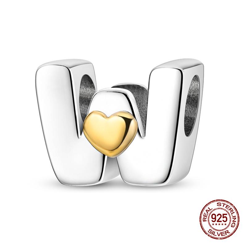 26 A- Z Alphabet Beads Copper Love Letter Charms Fits Original 3Mm Womans Bracelet Bangle Zircon Beads Diy Jewelry Gifts