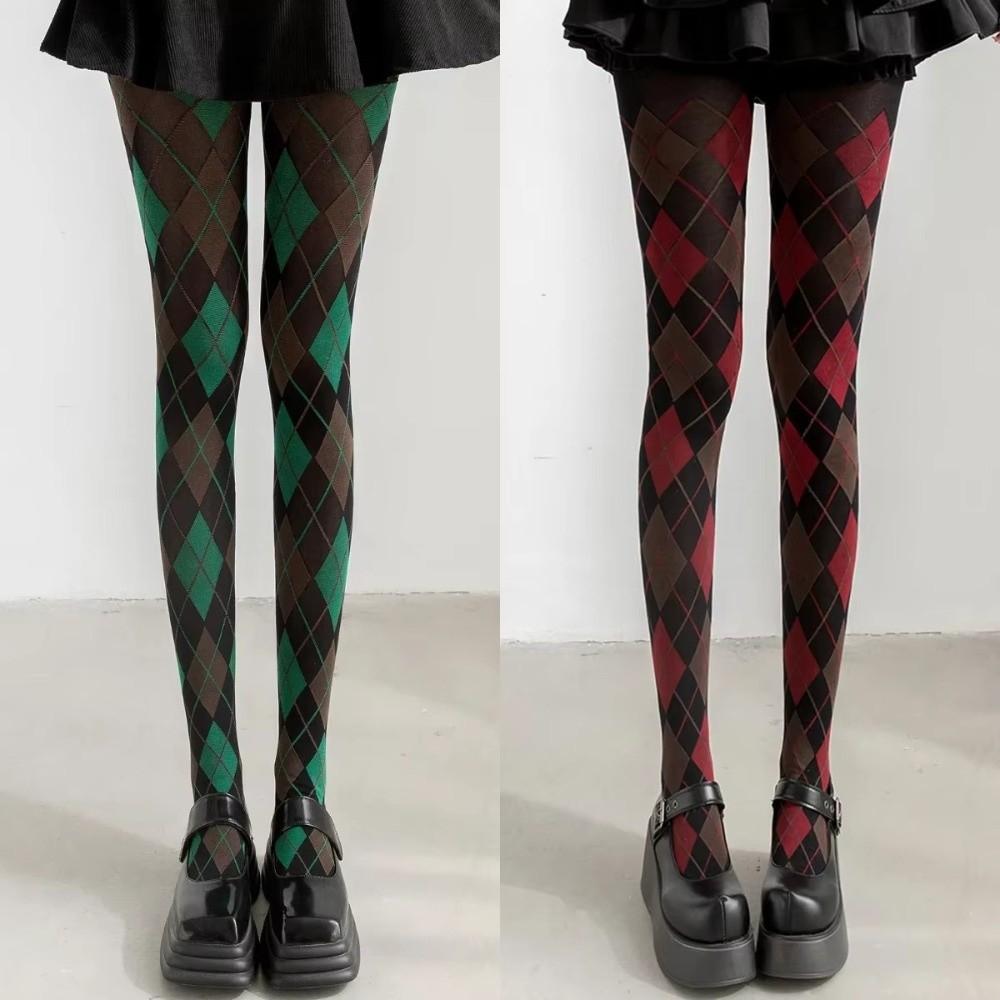 Retro Plaid Tights Pantyhose JK Japanese Style Pantyhose Legging New High Pantyhose  Women