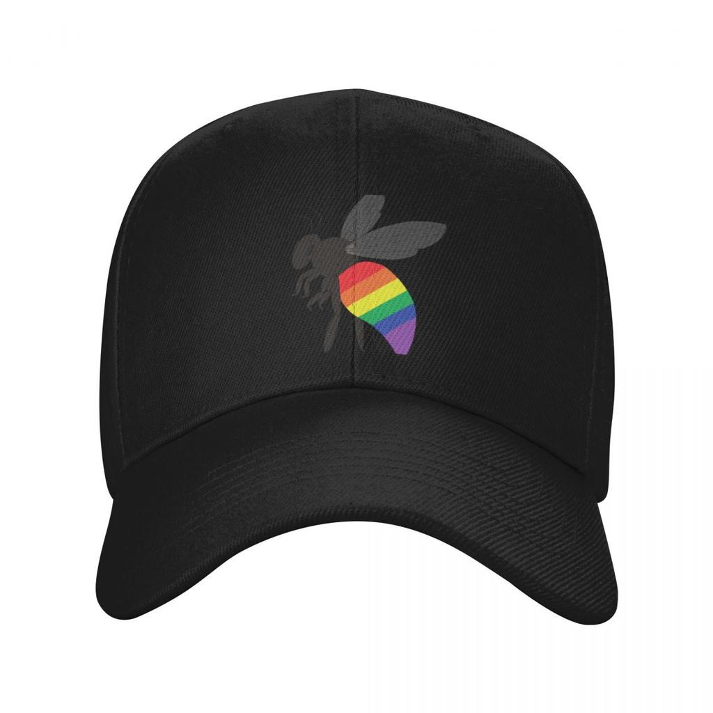 Pride Bee LGBTQ+ Flag Baseball Cap Summer Hat Custom Hat Snap Back Hat Male Women's