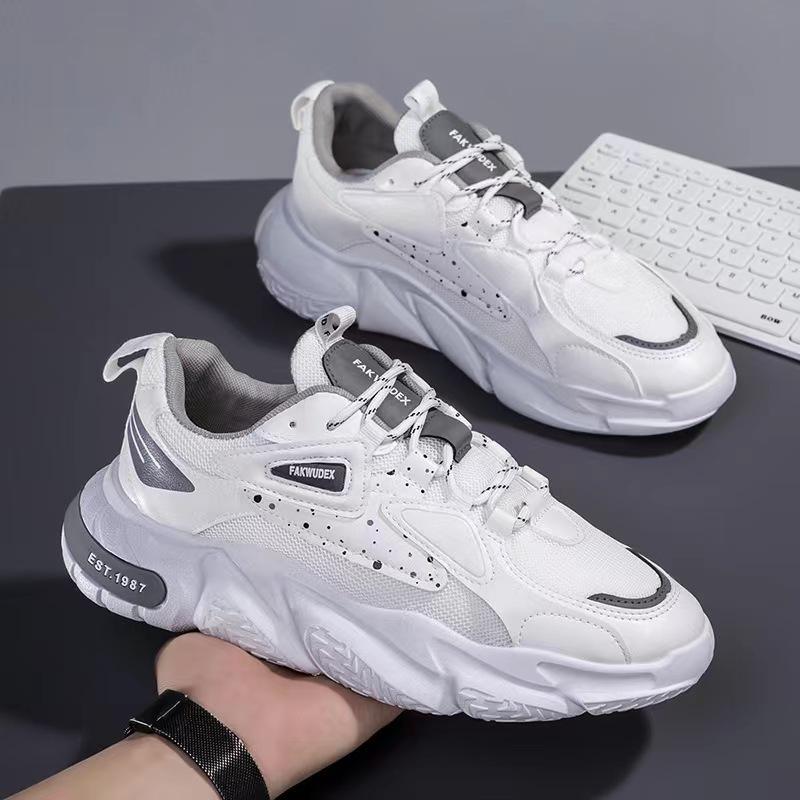 Wholesale Autumn Sports Shoes Men's Low-top Breathable Student Shoes Fashionable Soft Sole Comfortable Casual Running Dad Shoes