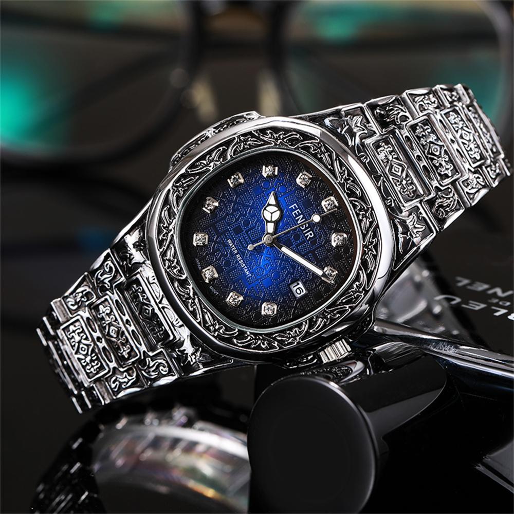 Men's Unique Luxury Retro Steel Strap Design Watches 2025 Unusual Sport Waterproof Watch For Man WristWatch Clock Reloj Hombre