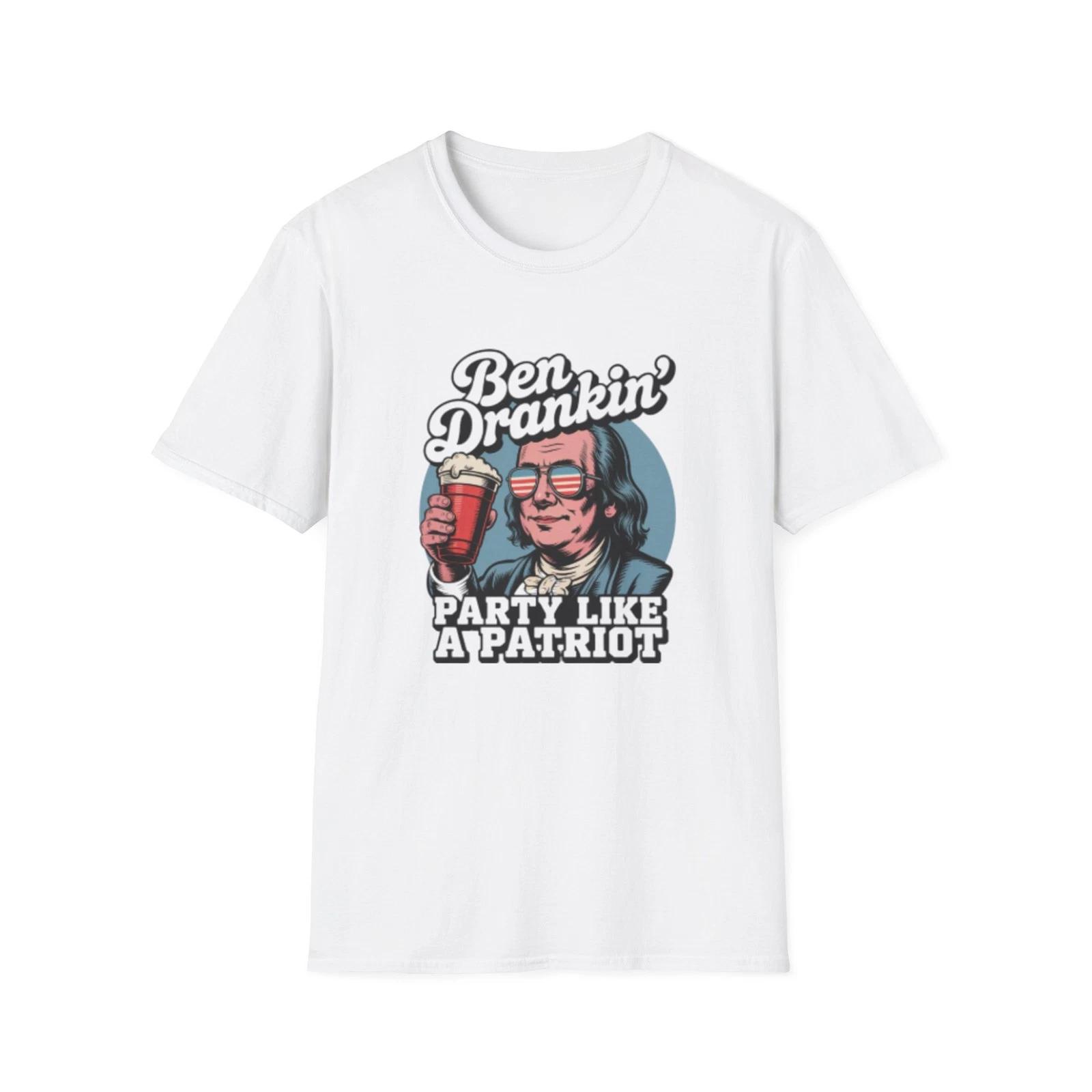 -Ben Franklin, Fourth of July Tee Unisex Softstyle T-Shirt M